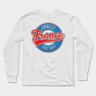 Annecy Haute-Savoie France retro logo Long Sleeve T-Shirt